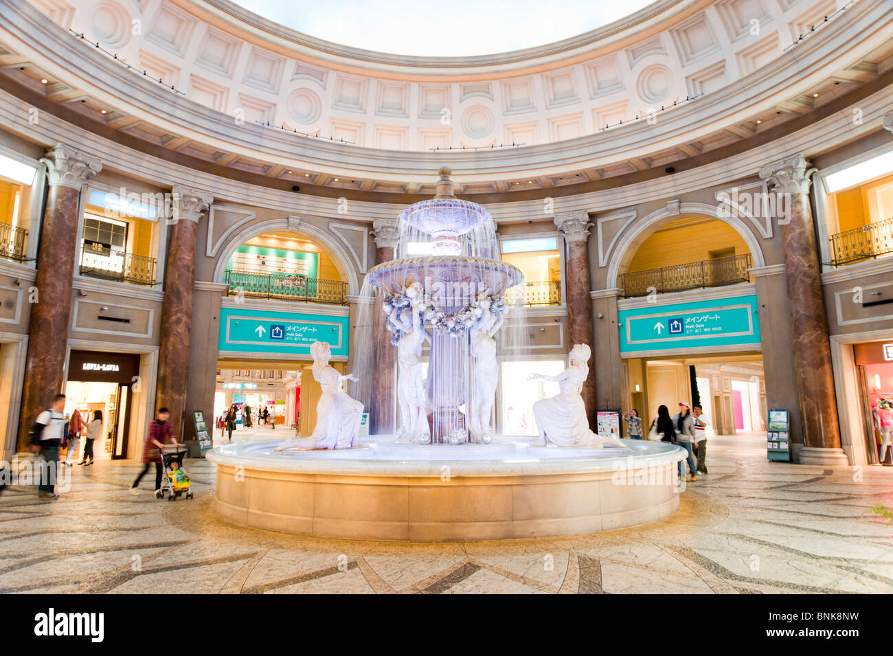 Venus Fort indoor-street shopping mall in Palette Town on Odaiba Island, Tokyo, Japan Stock Photo