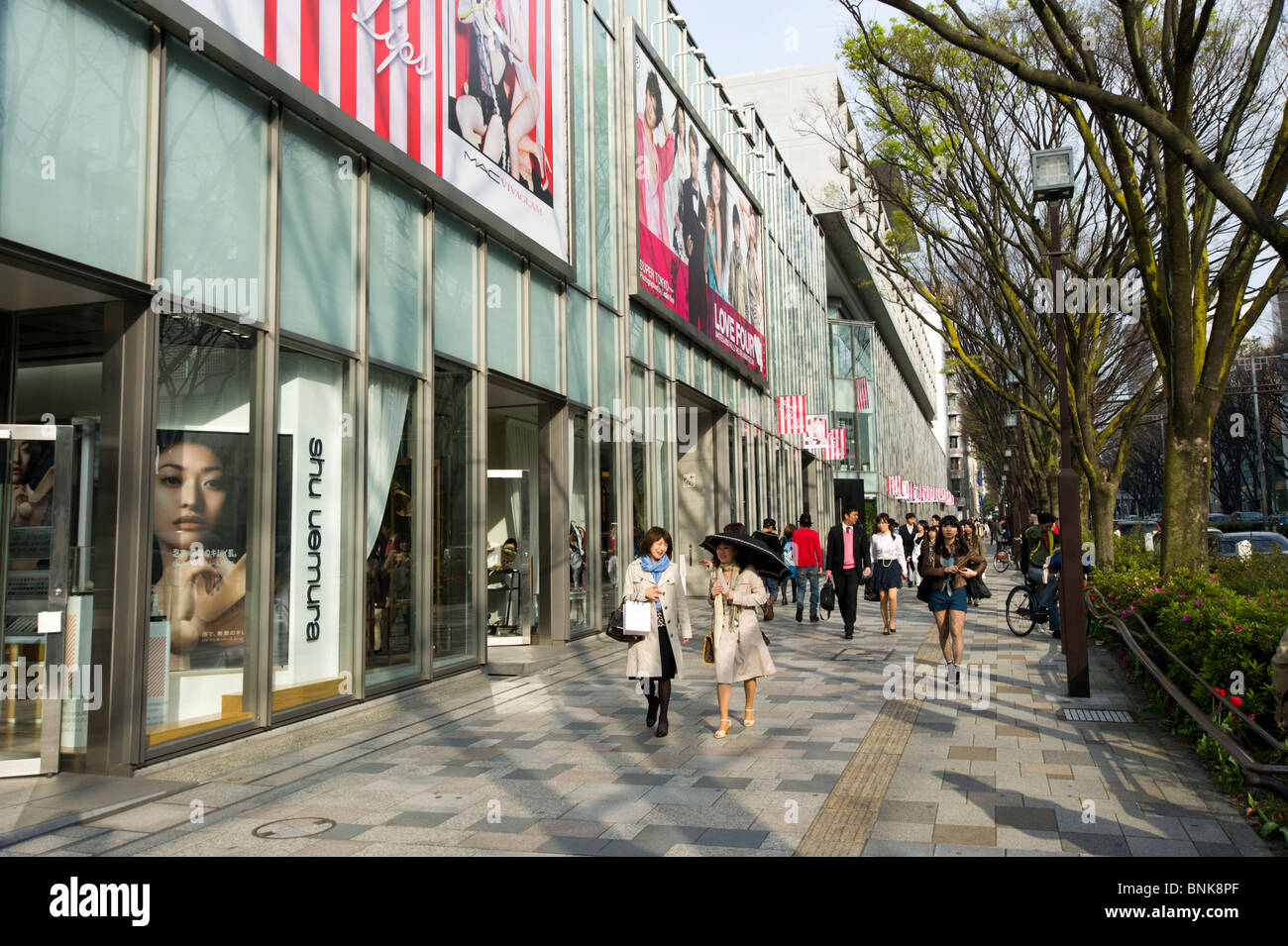 People shopping on Omotesando-dori, Tokyo, Japan Stock Photo
