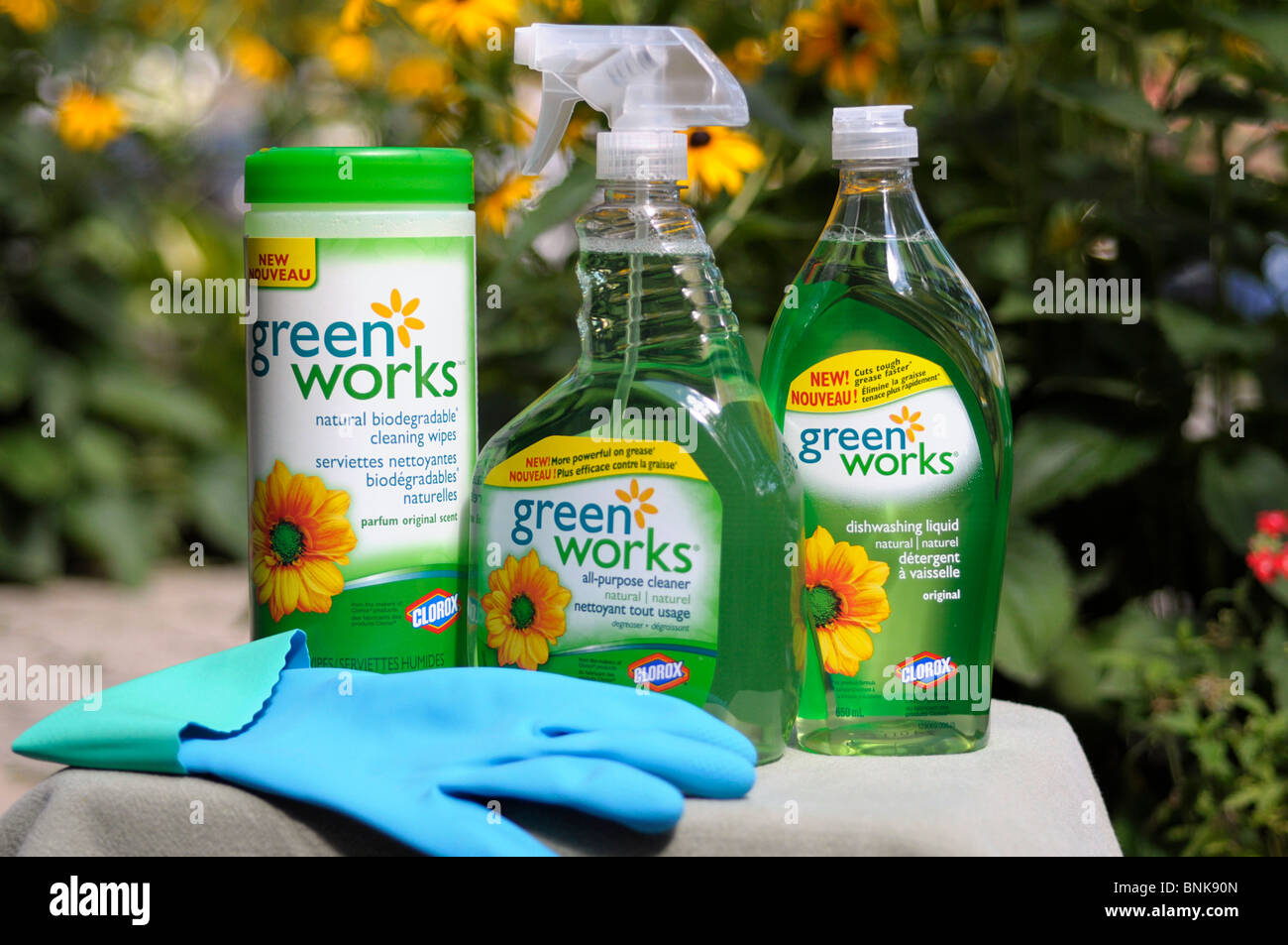 Eco Friendly, environmentally safe, biodegradable products Stock Photo