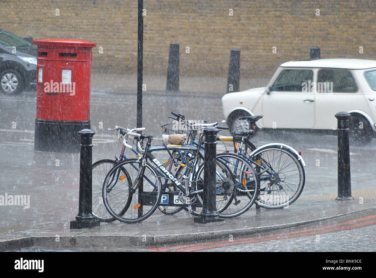 Rainstorm in London, England Stock Photo