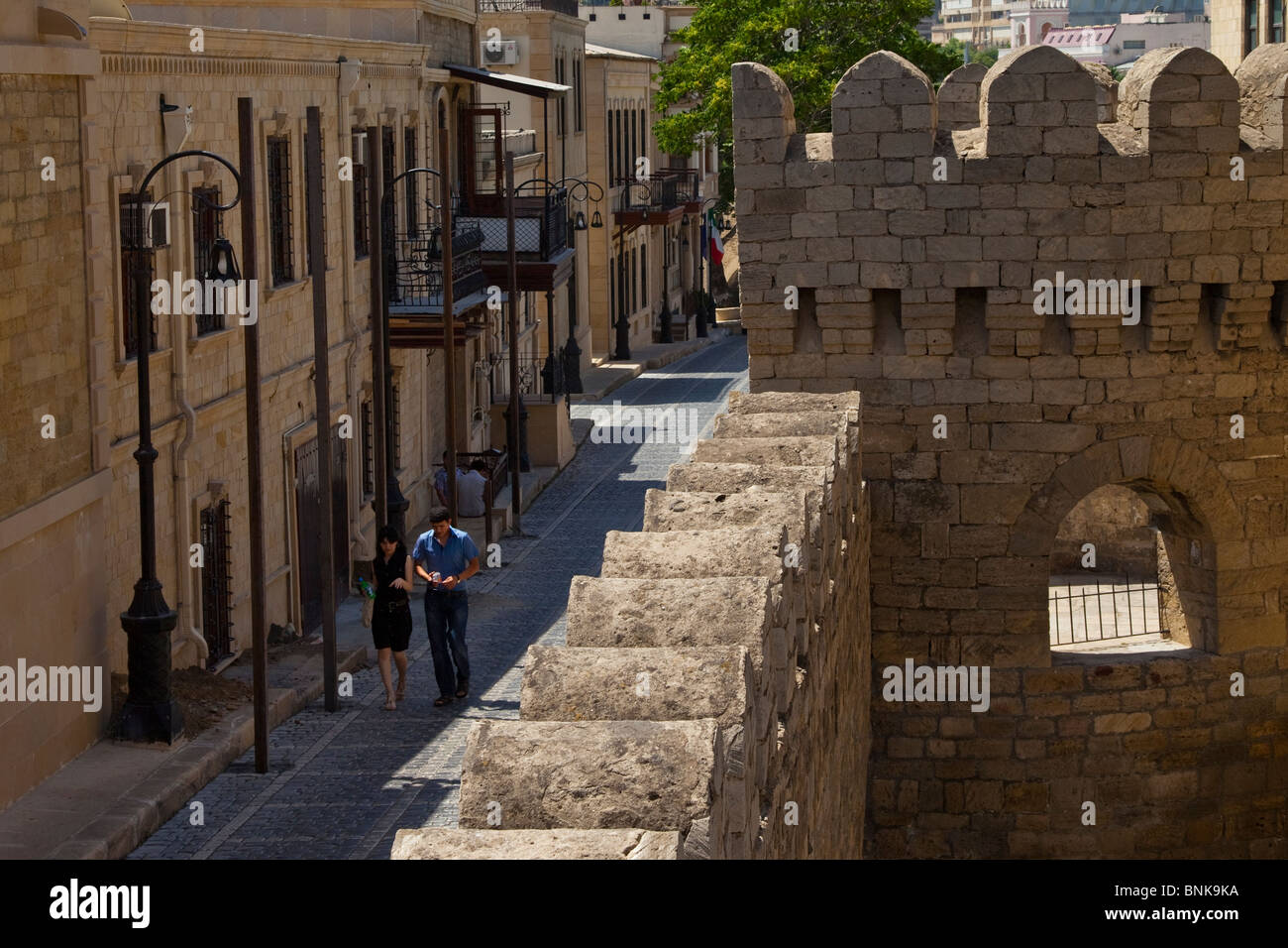 Old city walls, Baku, Azerbaijan Stock Photo