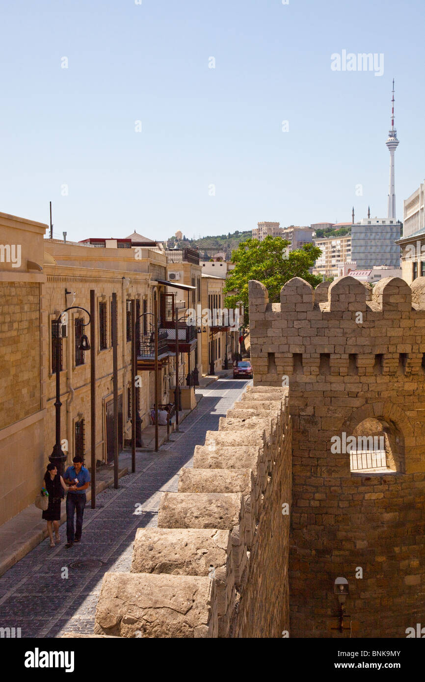 Old city walls, Baku, Azerbaijan Stock Photo