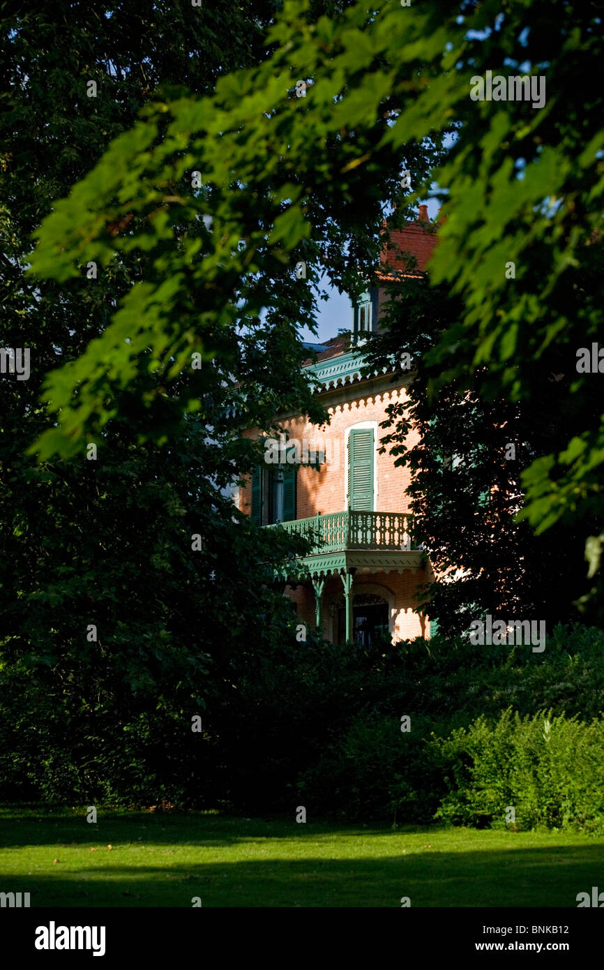One of the Napoleon III chalets in Vichy (Allier - France). Un des chalets Napoléon III à Vichy (Allier - France). Stock Photo