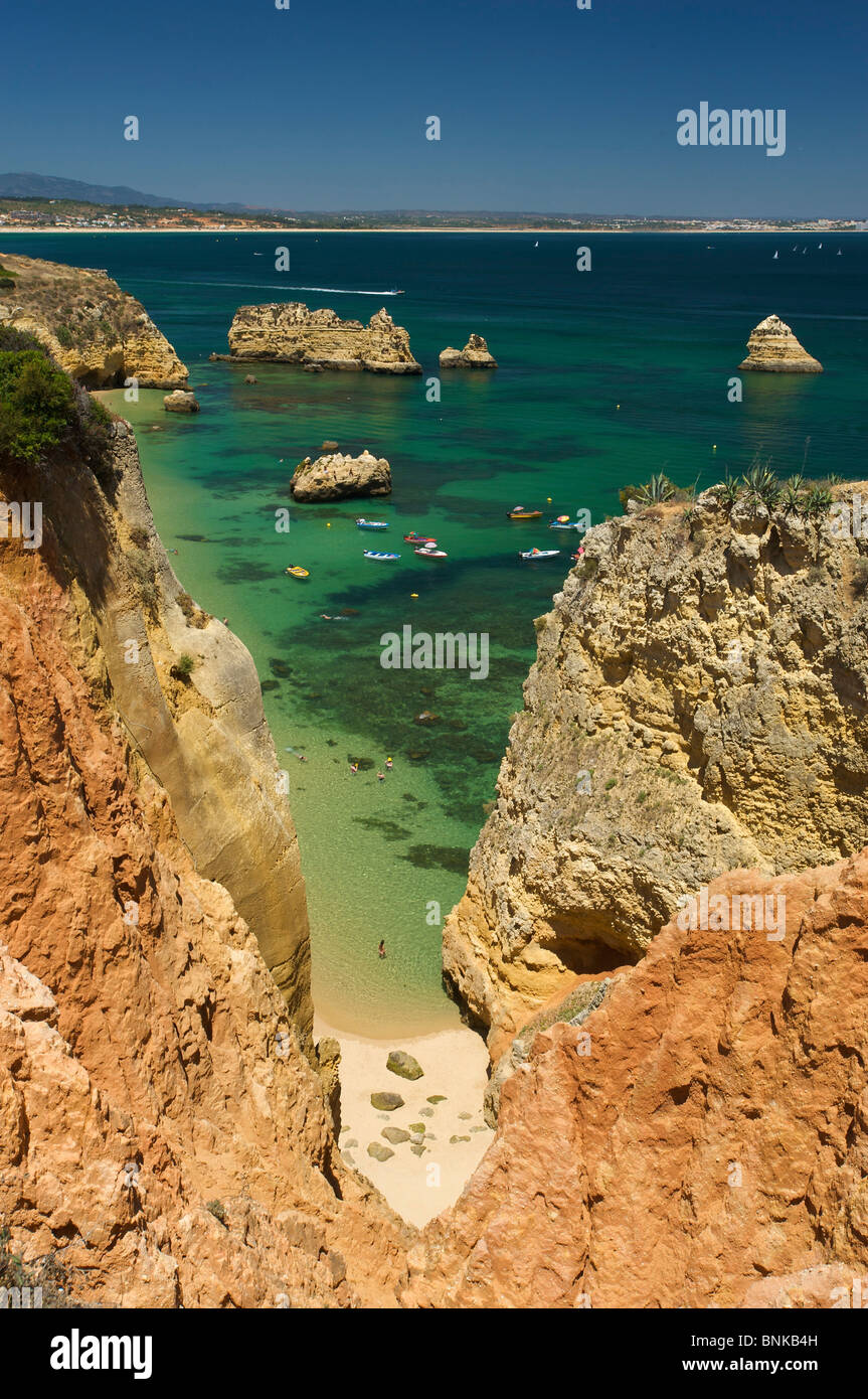 Algarve Portugal Praia Dona Ana Lagos cliff rock cliff rocky rocky more