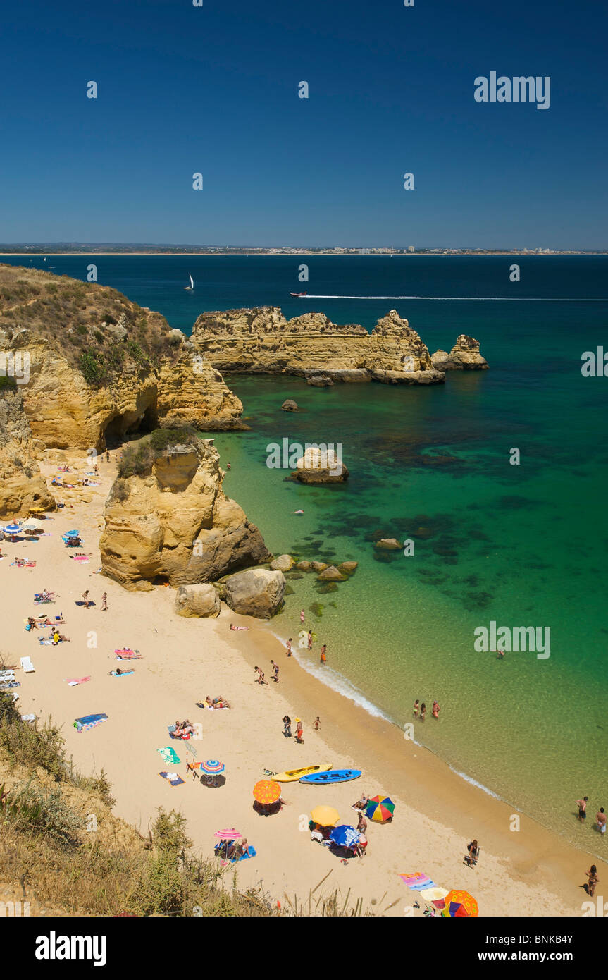 Algarve Portugal Praia Dona Ana Lagos cliff rock cliff rocky rocky more