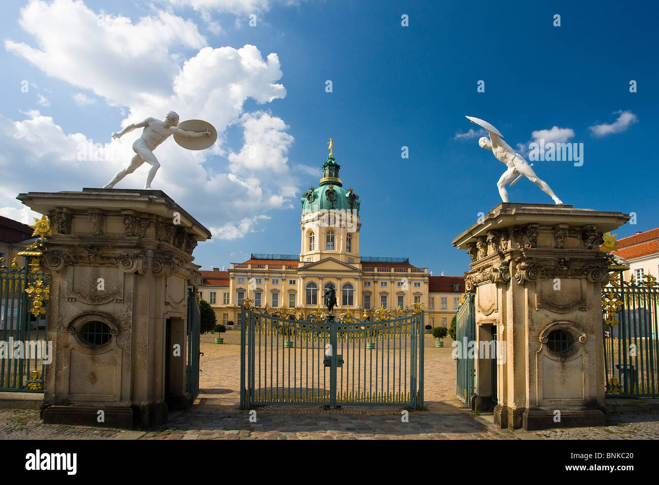 Germany Berlin town city Charlottenburg castle gate statues travel tourism holidays vacation Stock Photo
