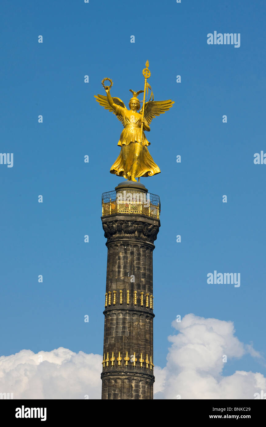 Germany Berlin town city victory column golden angel Viktoria statue traveling tourism holidays vacation Stock Photo