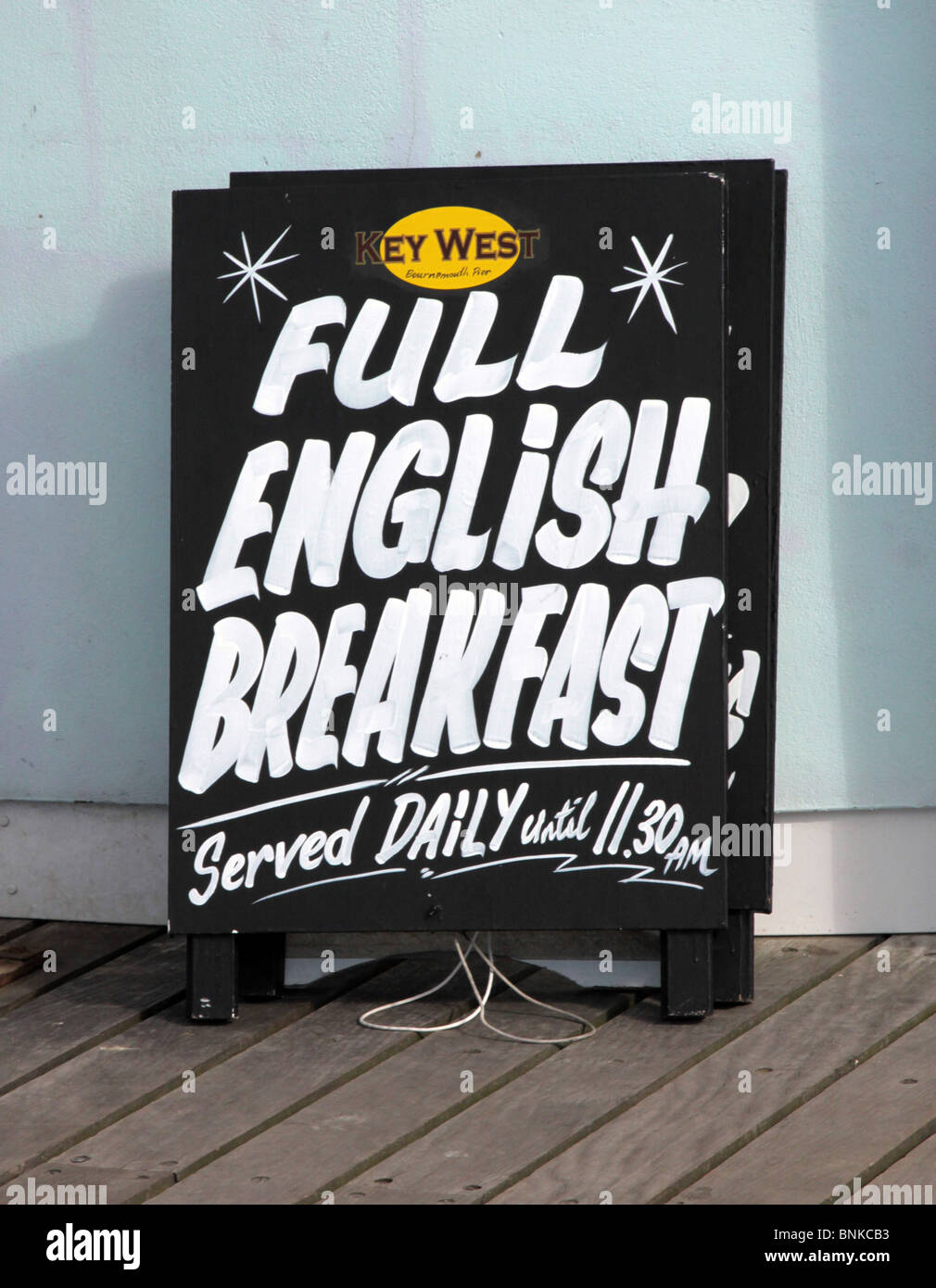 Full English Breakfast sign on Bournemouth Pier Stock Photo Alamy