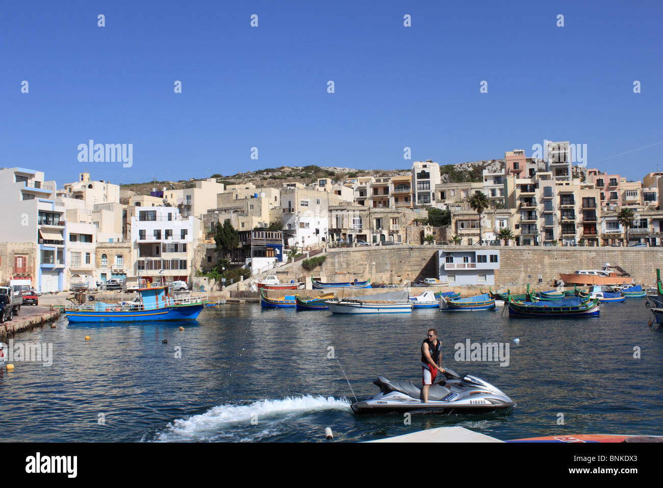 Xemxija Harbour, St Paul's, Buġibba, St Paul's Bay, north Malta, Mediterranean, Europe Stock Photo