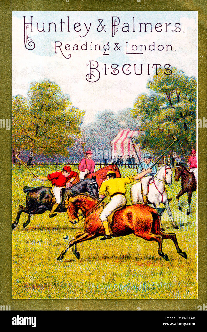 Huntley and Palmers, Polo themed advert for the Berkshire biscuit makers, an English Society sports day Stock Photo