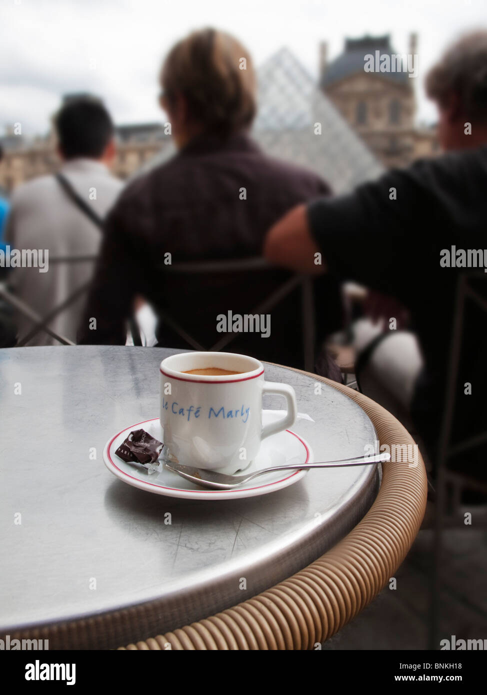 Outdoor coffee, cafe, the Louvre, Paris, France Stock Photo
