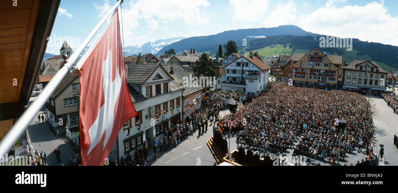 Switzerland land municipality Appenzell democracy vote coordination