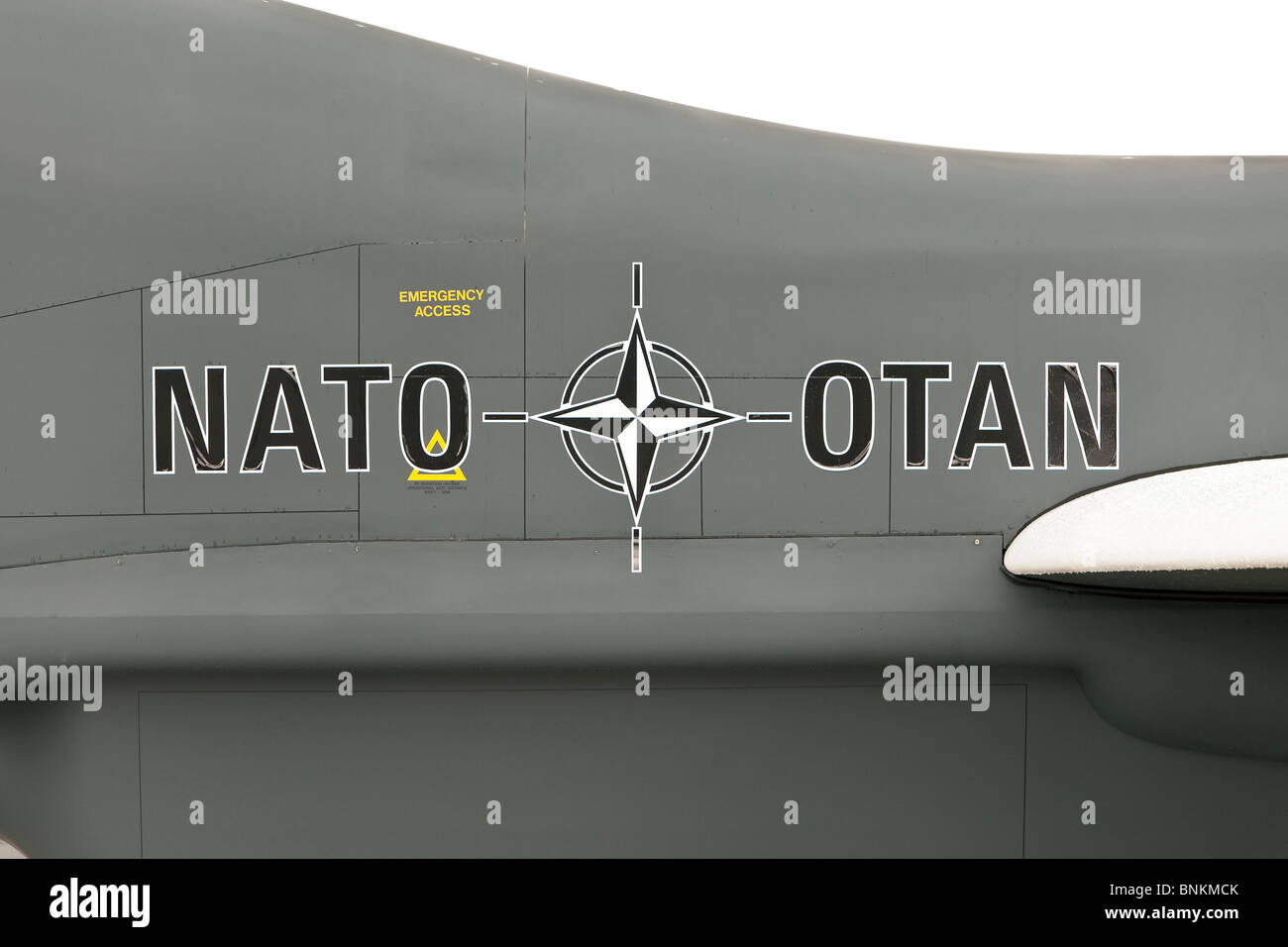 NATO logo on the side of an aircraft Stock Photo