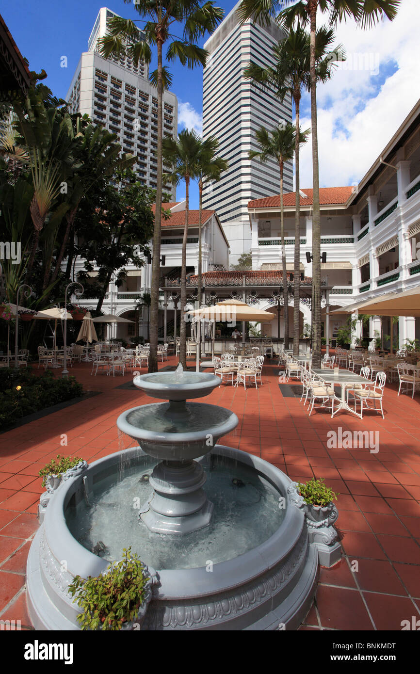 Singapore, Raffles Hotel courtyard, Stock Photo