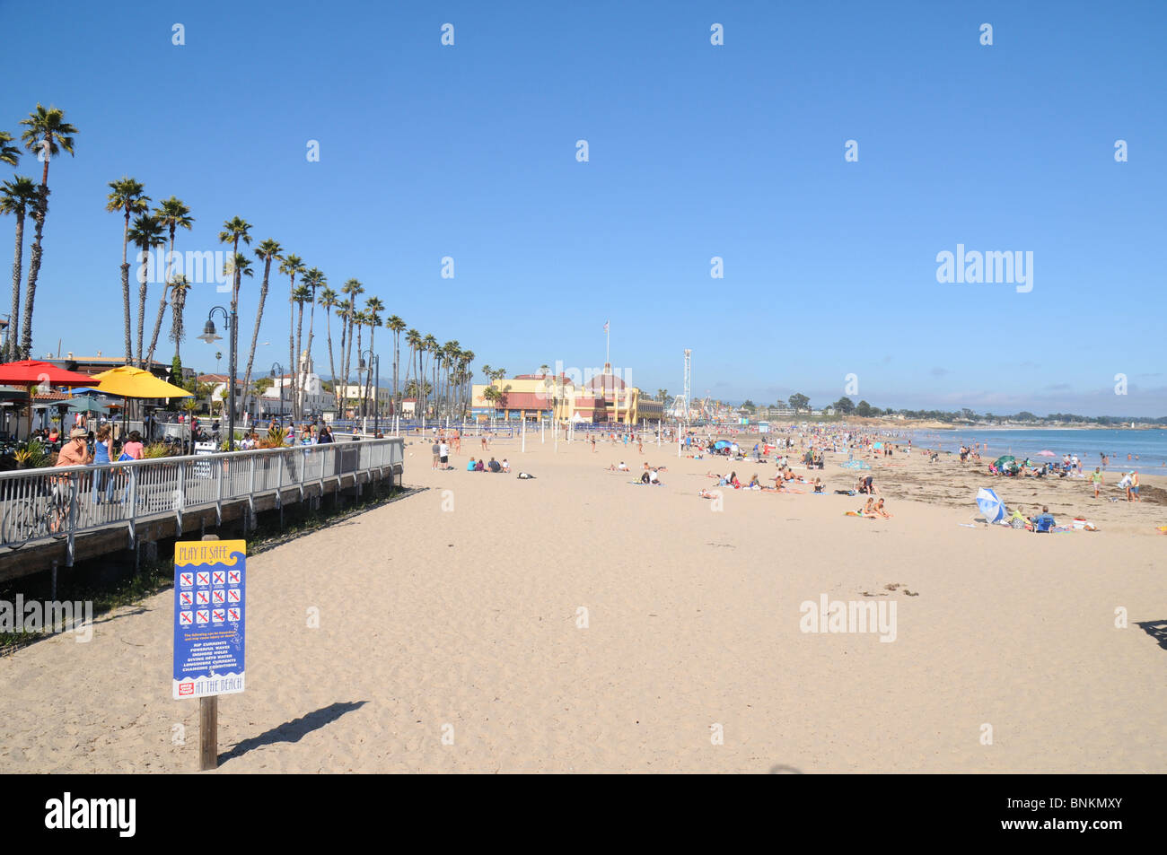 summer beach getaway at Santa Cruz Beach and Boardwalk in California USA Stock Photo