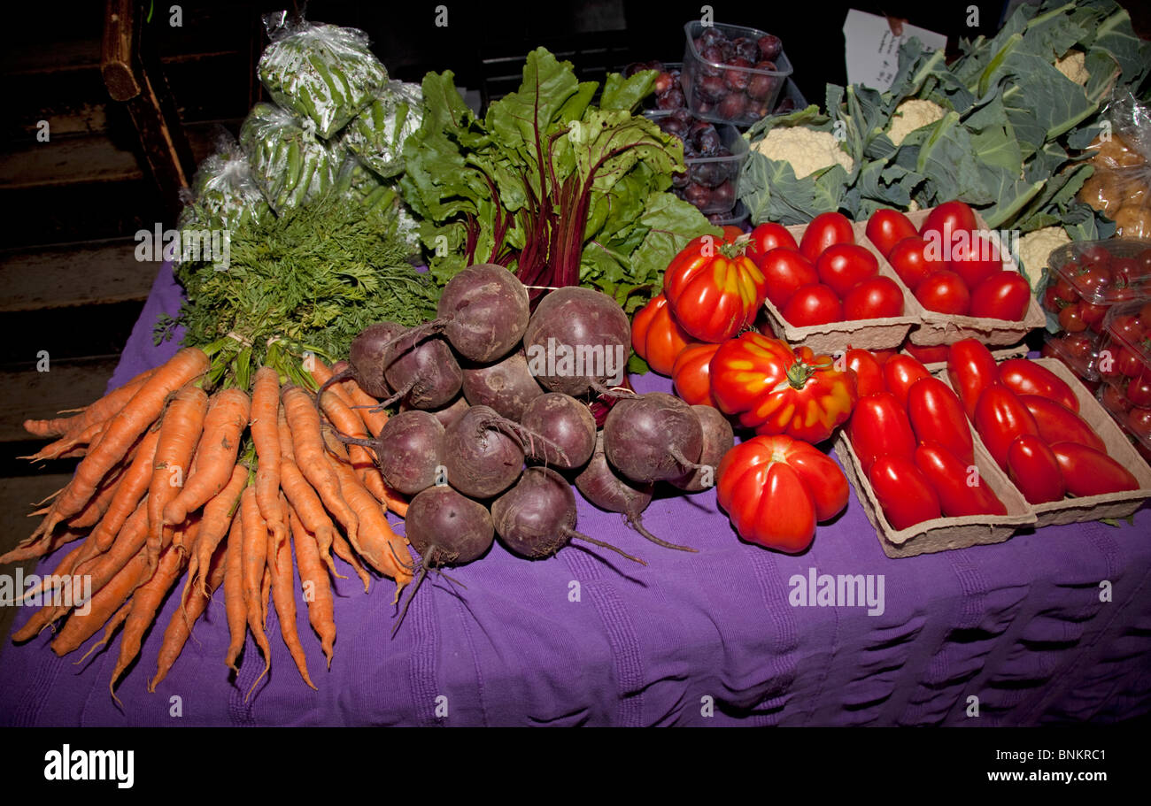 Organic vegetable stall Farmers market & Craft fair Tithe Barn