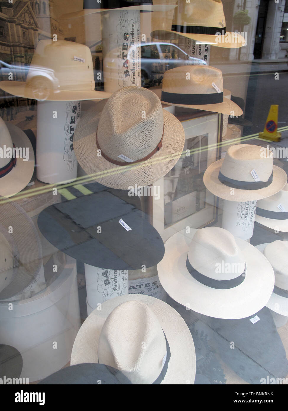 Panama Hats Jermyn Street London Traditional Stock Photo