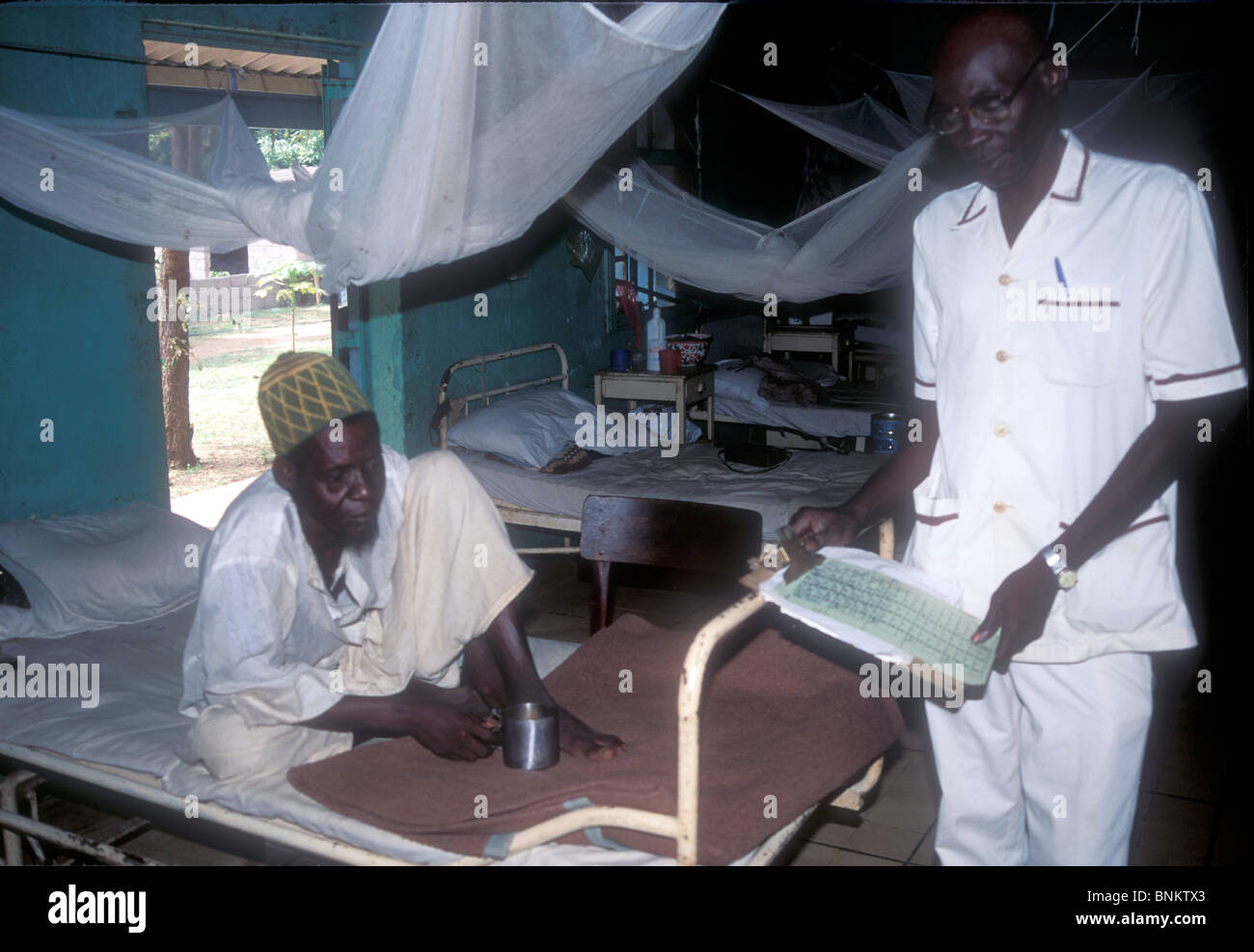 TB ward with mosquito nets in Gambia, West Africa Stock Photo Alamy