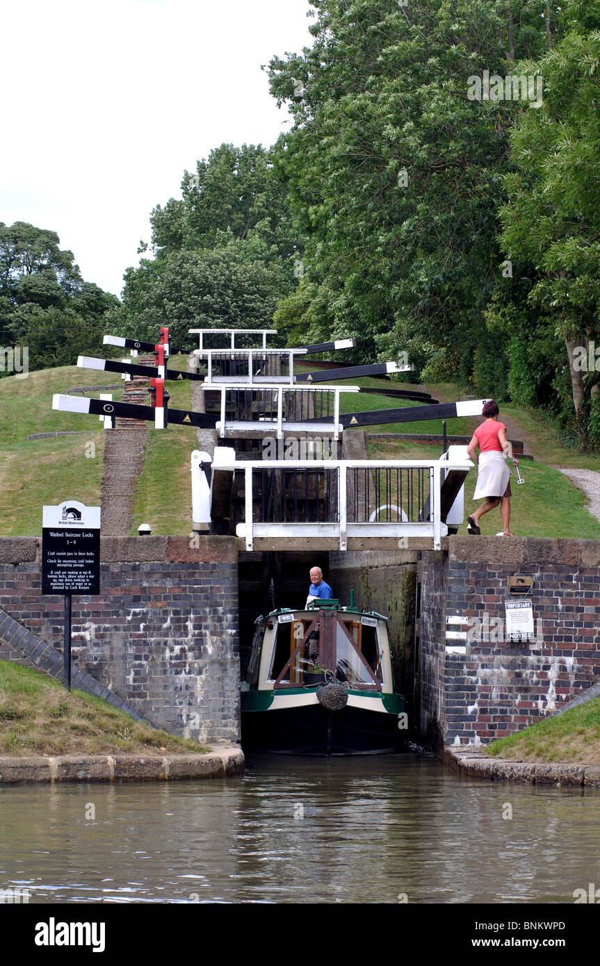 Watford Locks, Grand Union Canal, Northamptonshire, England, UK Stock Photo