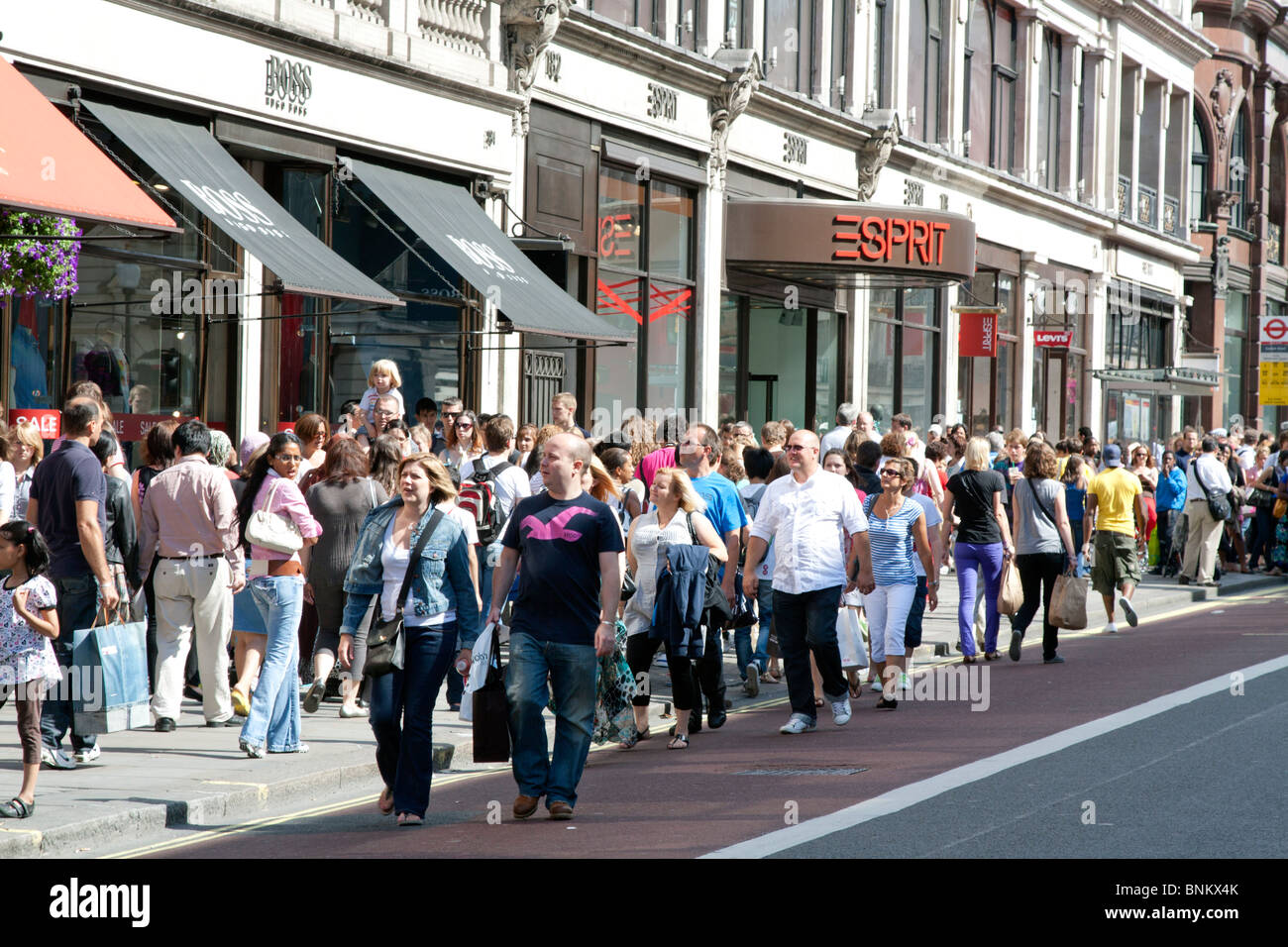 Weekend crowds - Regent Street - London Stock Photo