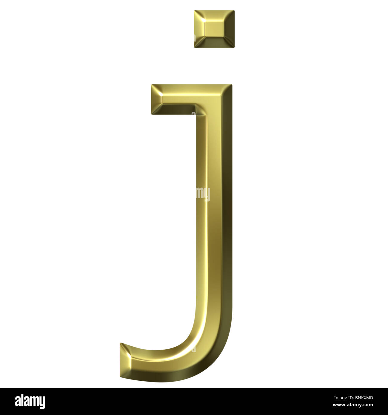 3d golden letter j Stock Photo