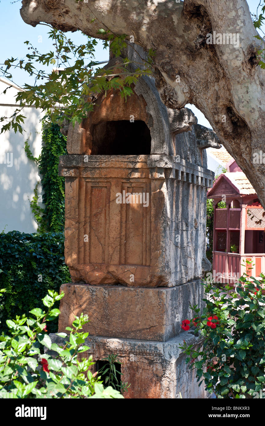 Lycian tomb in Kas, Antalya Turkey Stock Photo