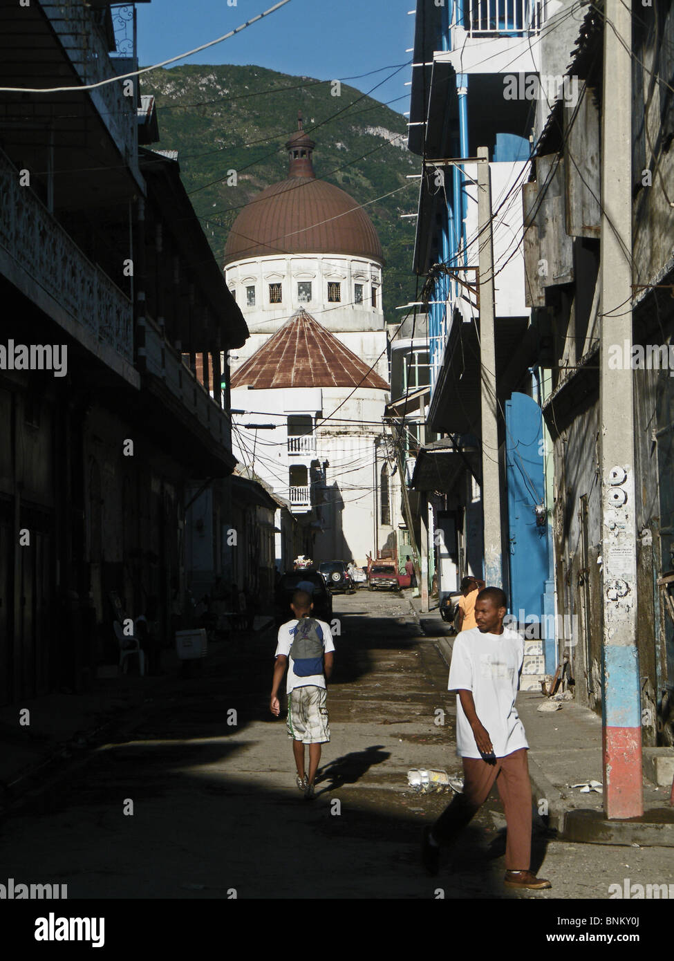 Street Scene With Church Cap Haitien Haiti Stock Photo Alamy