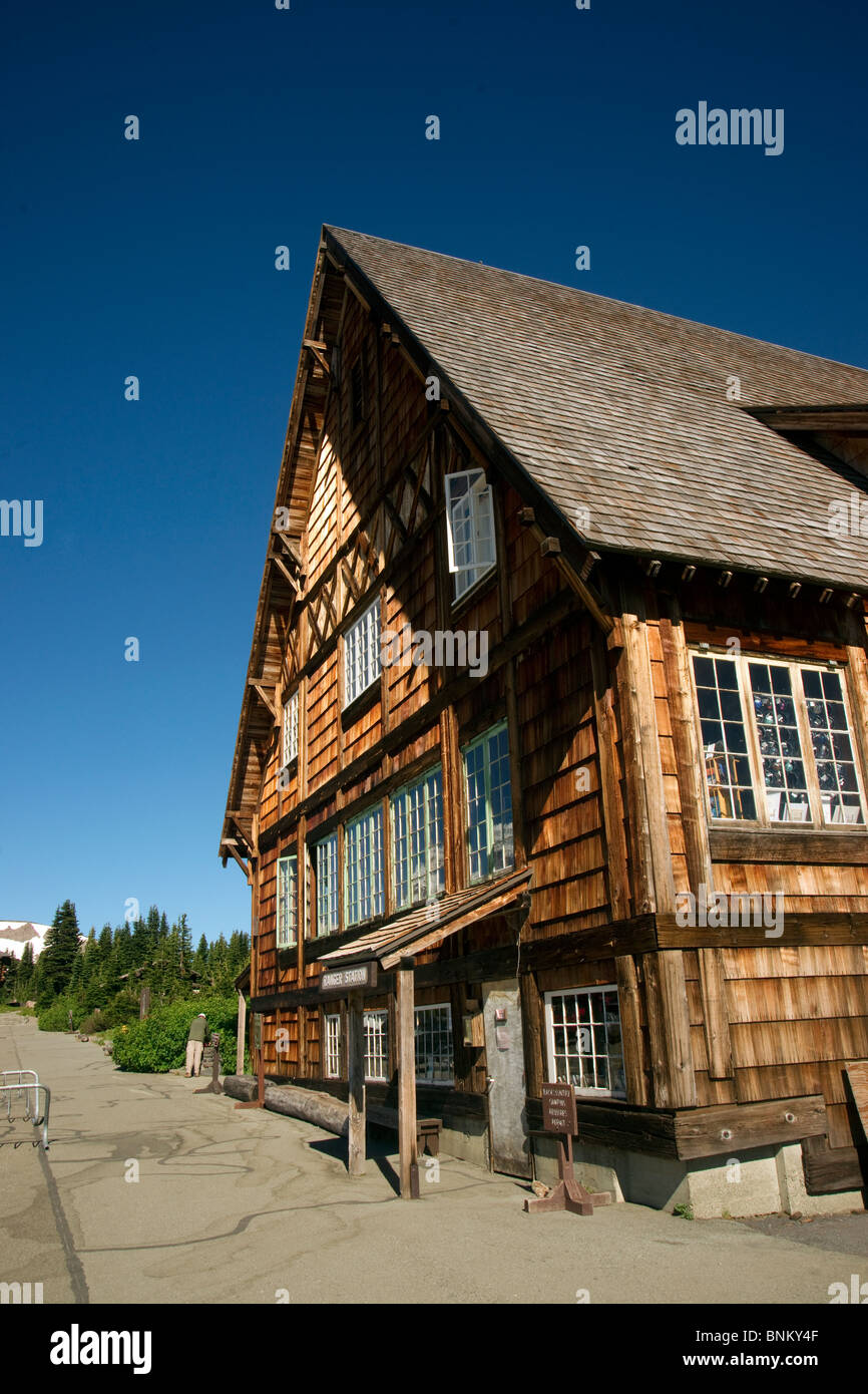 the ranger station gift shop on the sunrise side of washington state's mount rainier Stock Photo
