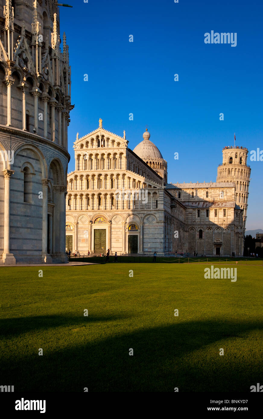 The Baptistery, Duomo Santa Maria Assunta, and the Leaning Tower, Pisa Tuscany Italy Stock Photo