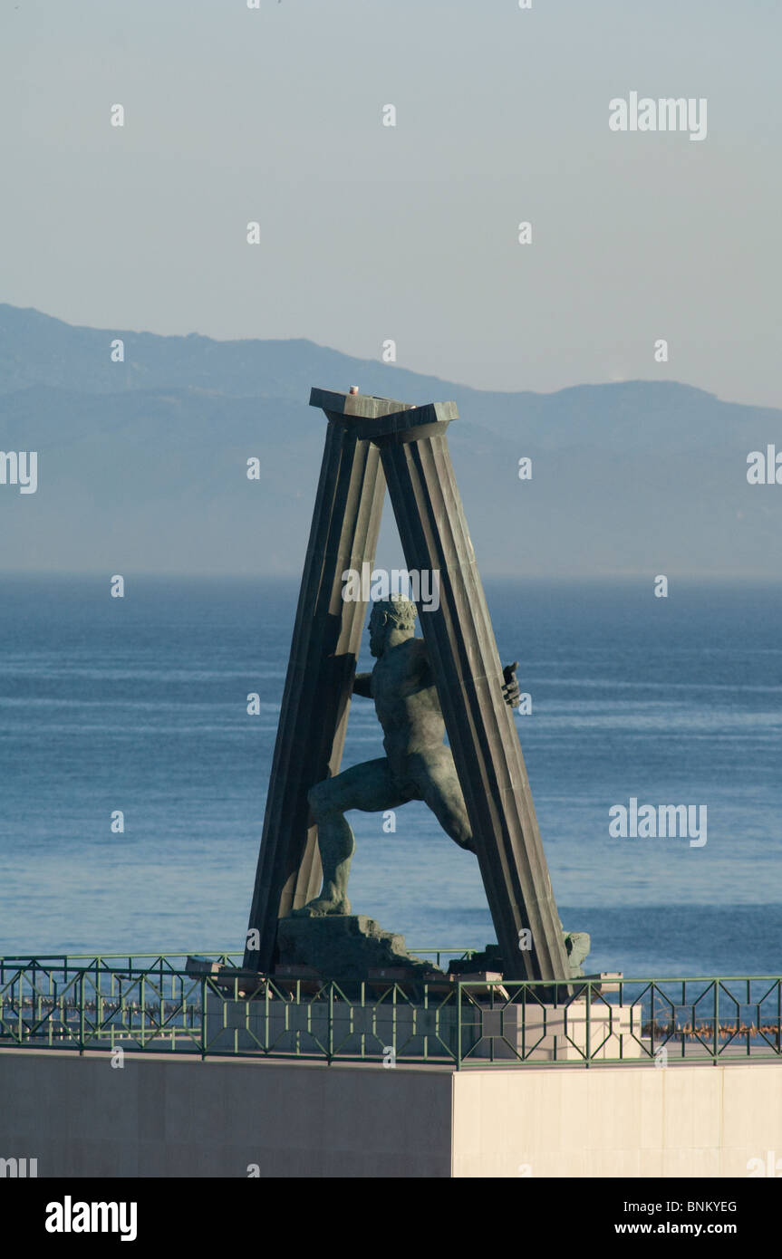 North Africa, Spanish Morocco, Ceuta. "Pillars of Hercules" sculpture