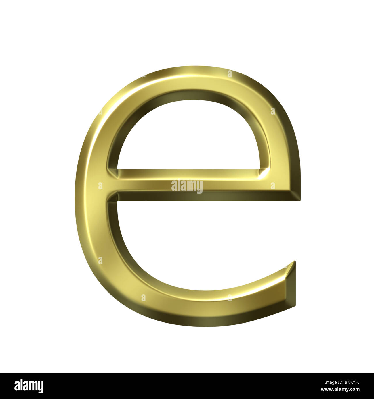 3d golden letter e Stock Photo - Alamy