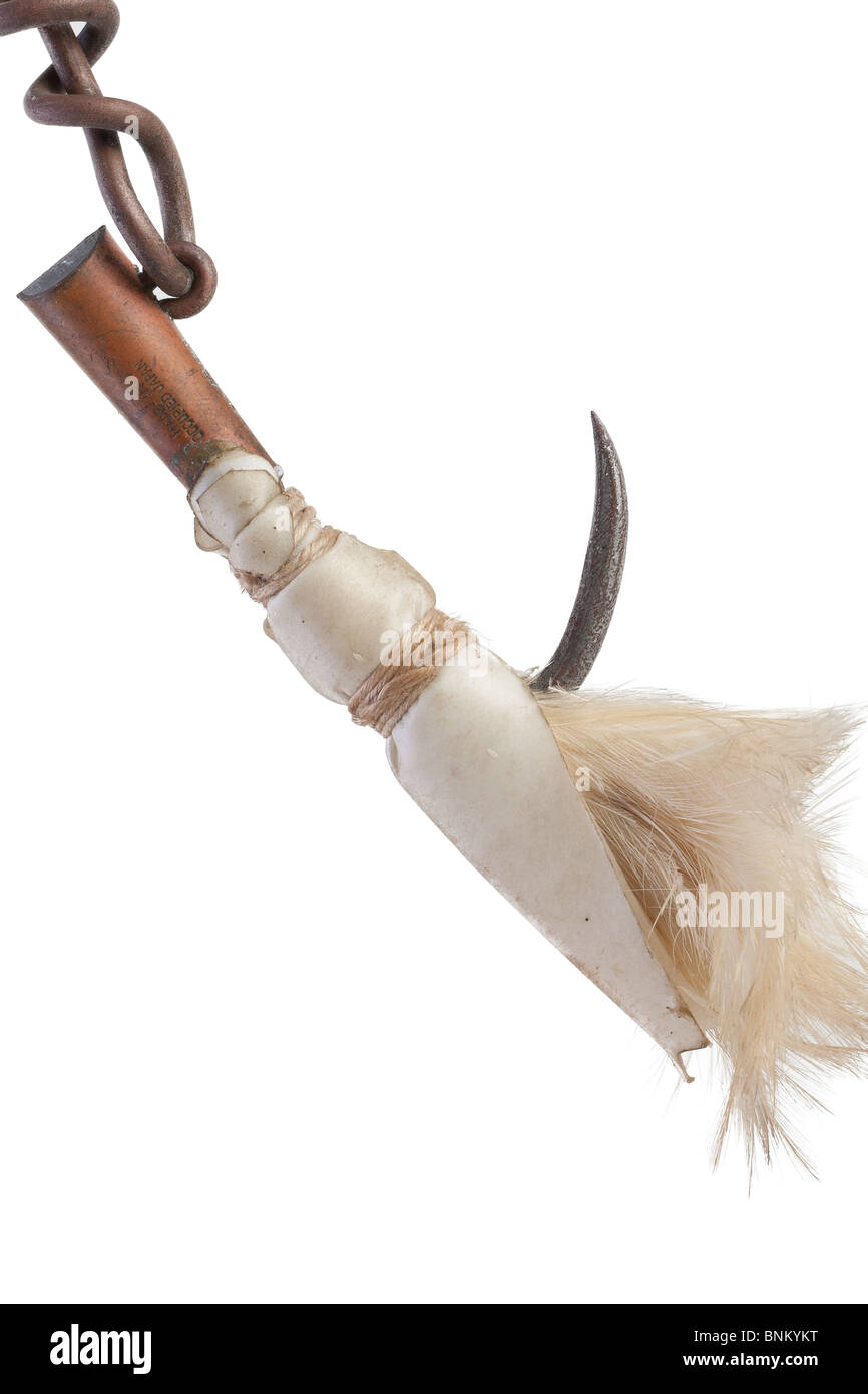 Antique Japanese Tuna Fishing Hook, isolated on a white background. Made in  occupied Japan engraved on the side Stock Photo - Alamy