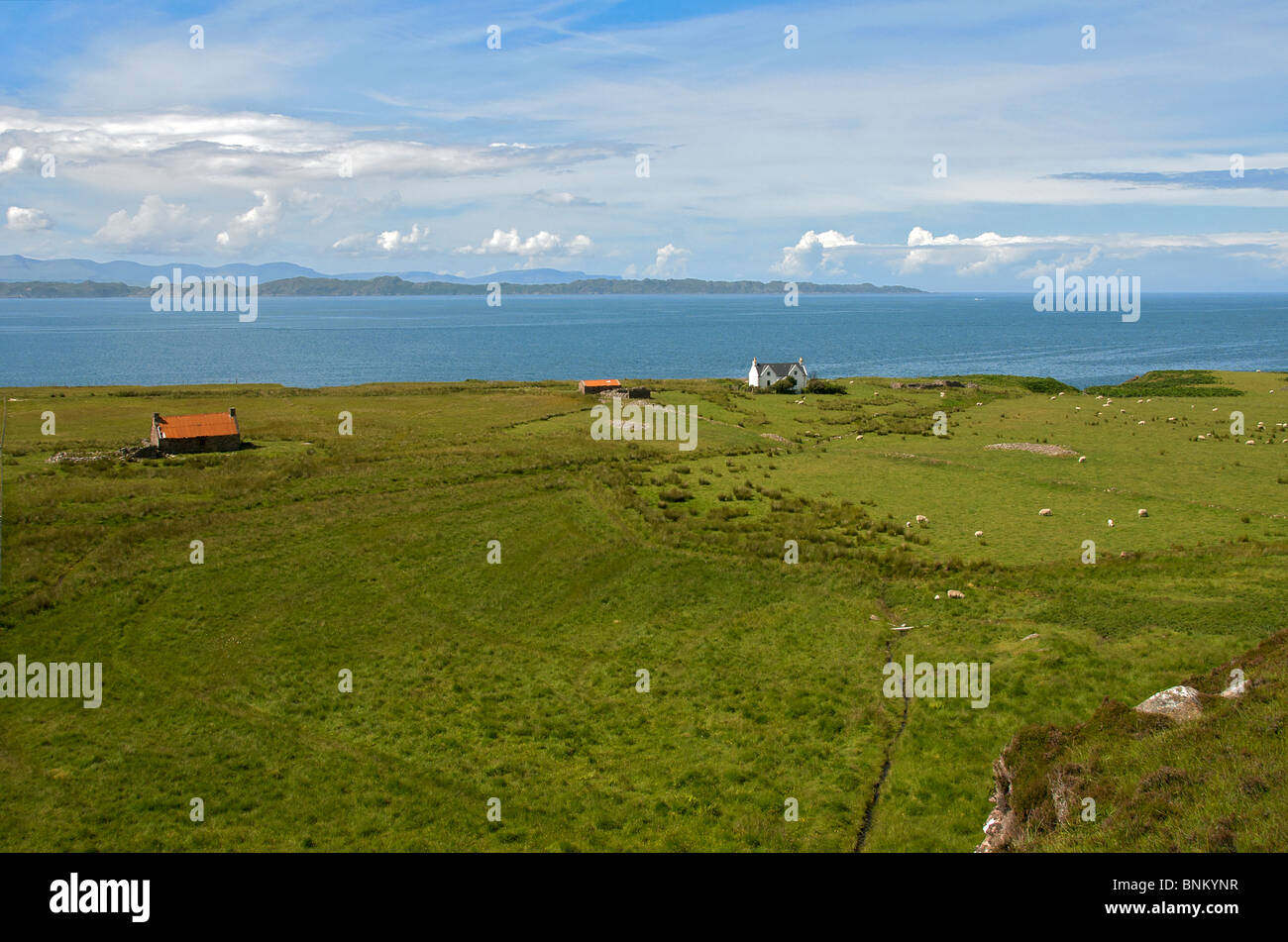 Panoramic view looking toward Raasay and Skye Applecross Peninsular Ross and Cromarty Scottish Highlands North West Scotland Stock Photo