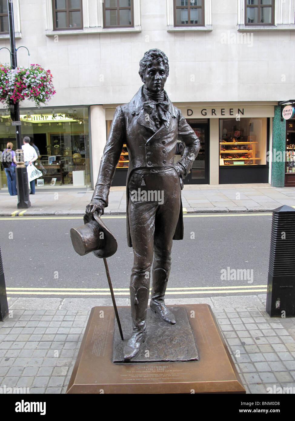 Beau Brummell Regency Dandy statue Jermyn Street London Stock Photo