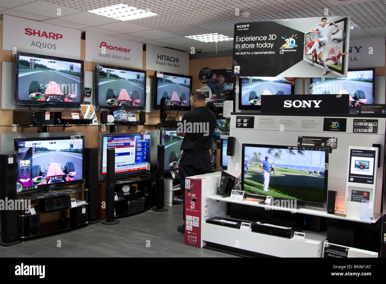 TV Showroom Electrical Store Tottenham Court Road London Stock