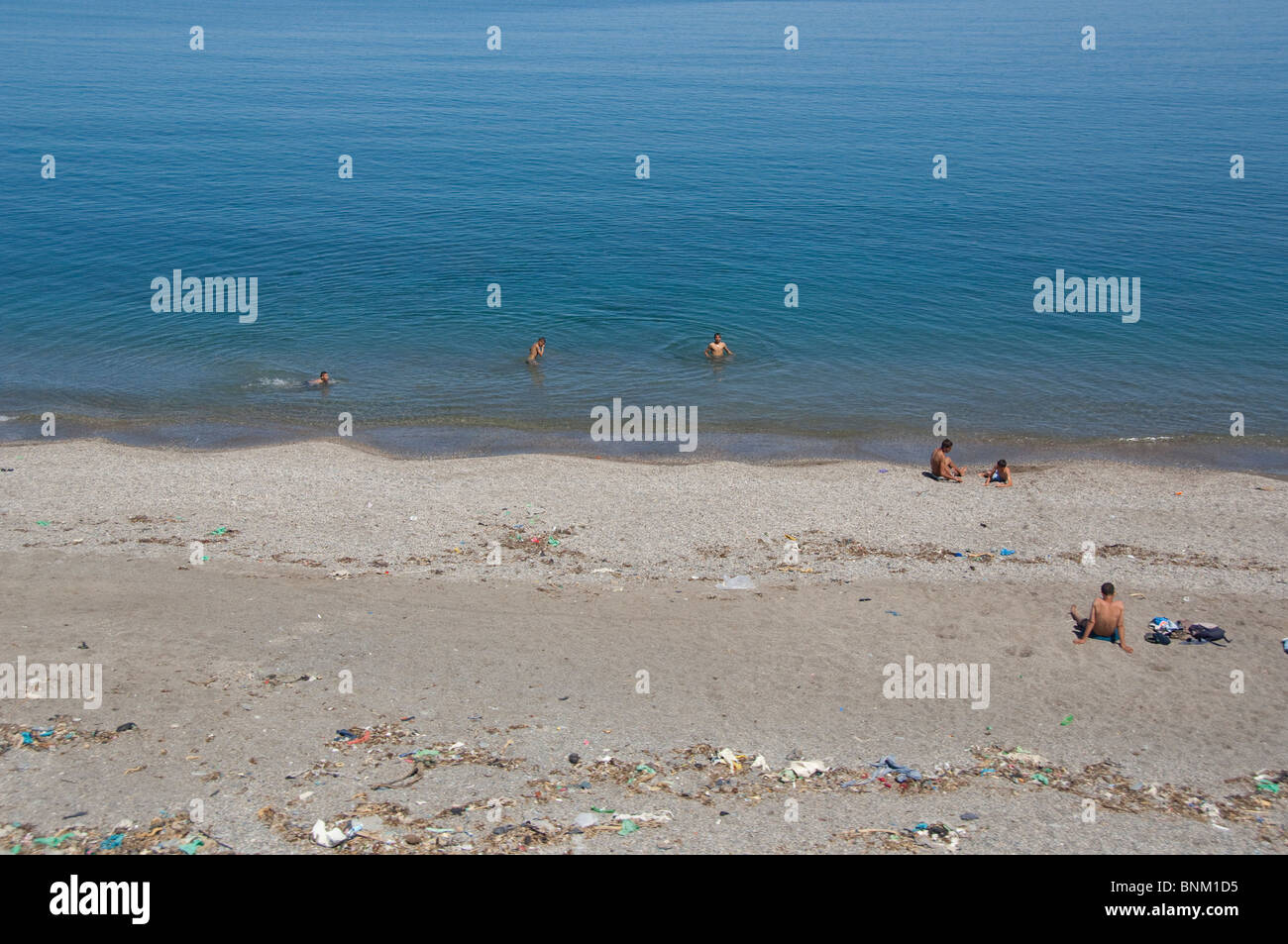 North Africa, Spanish Morocco, Ceuta. Mediterranean beach. Stock Photo
