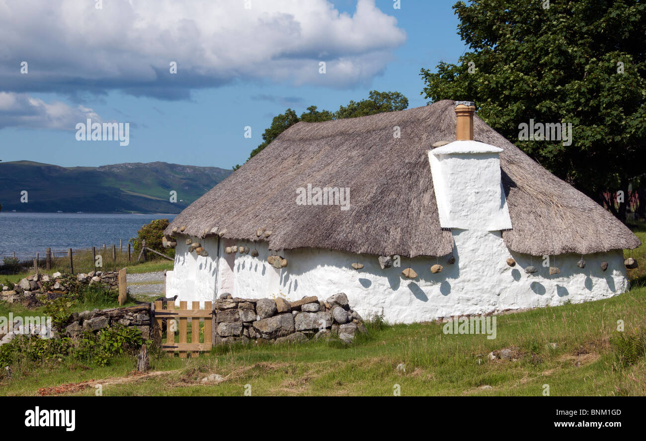 Old thatched cottage Island of Skye, Western Isles Scotland Stock Photo