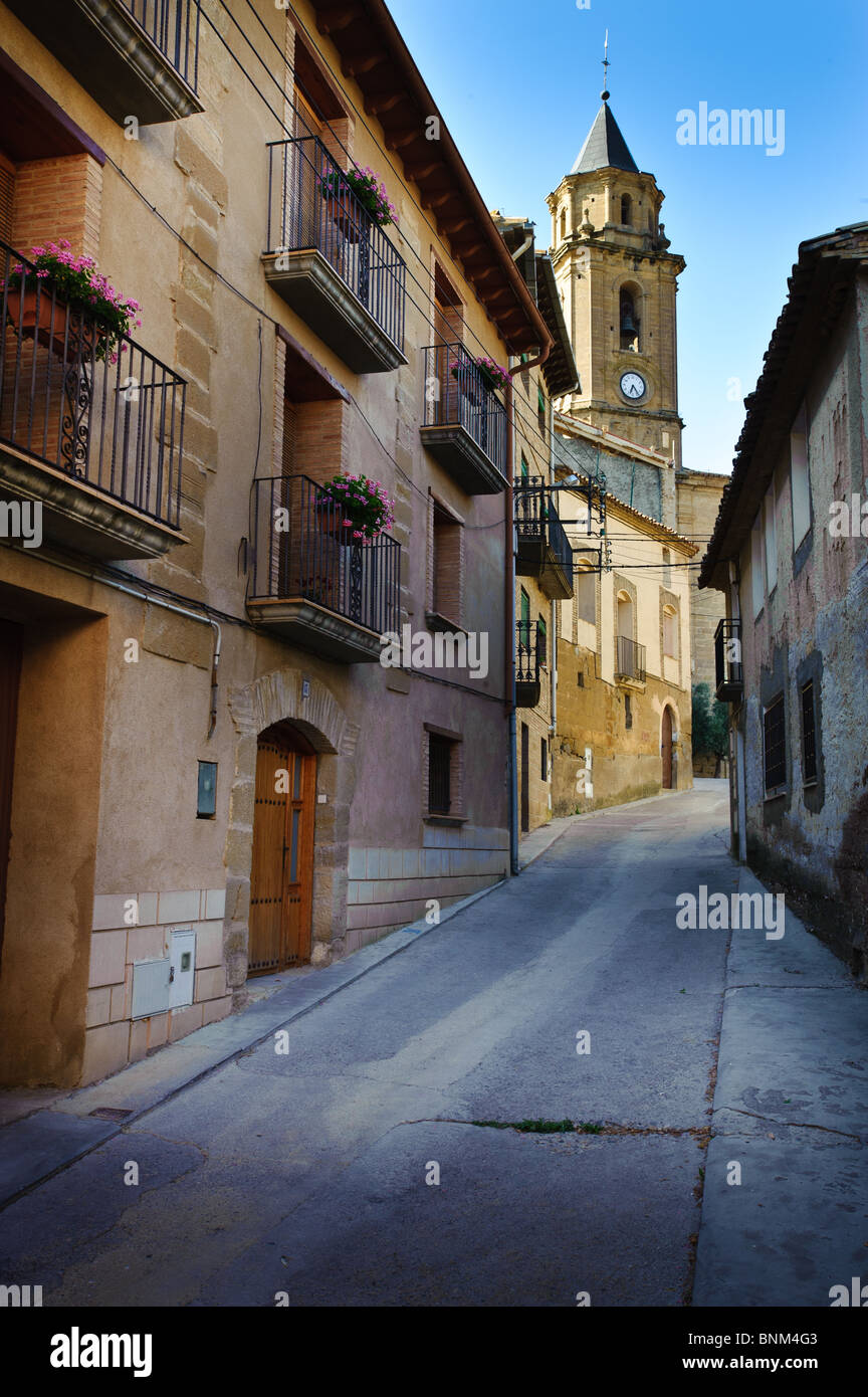 A street in Adahuesca, Huesca, Aragon, Spain Stock Photo