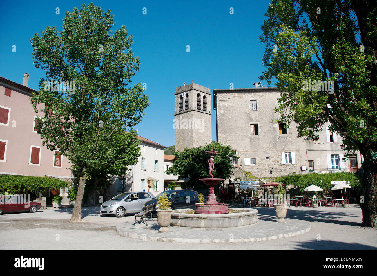 village, square, Antraigues sur Volane, Ardeche, France Stock Photo - Alamy
