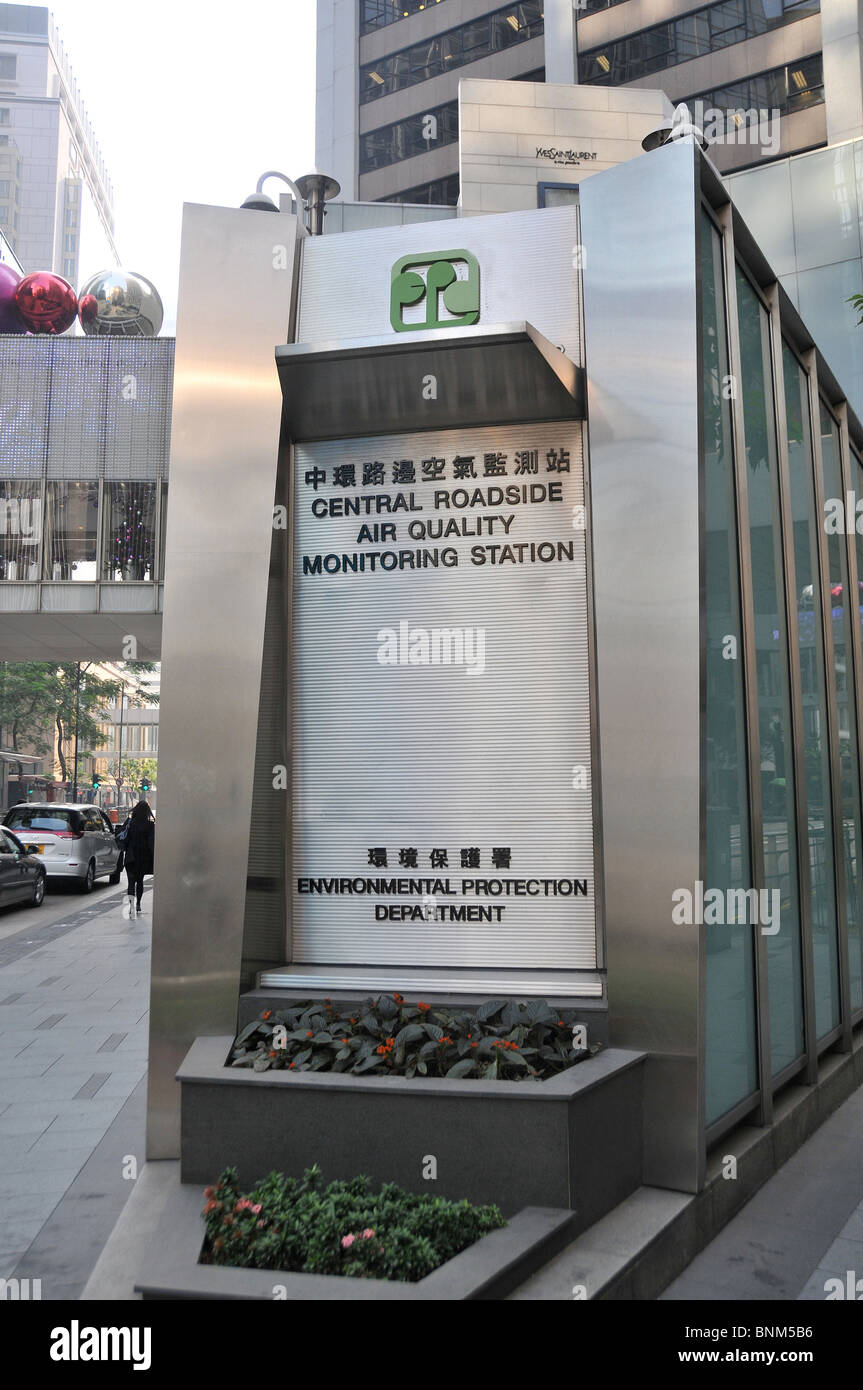 central roadside air quality monitoring station, Hong Kong island