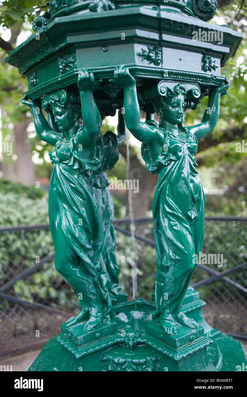 Europe France Paris Montmartre Drinking Fountain Fountain Fountains Tourism Travel Holiday