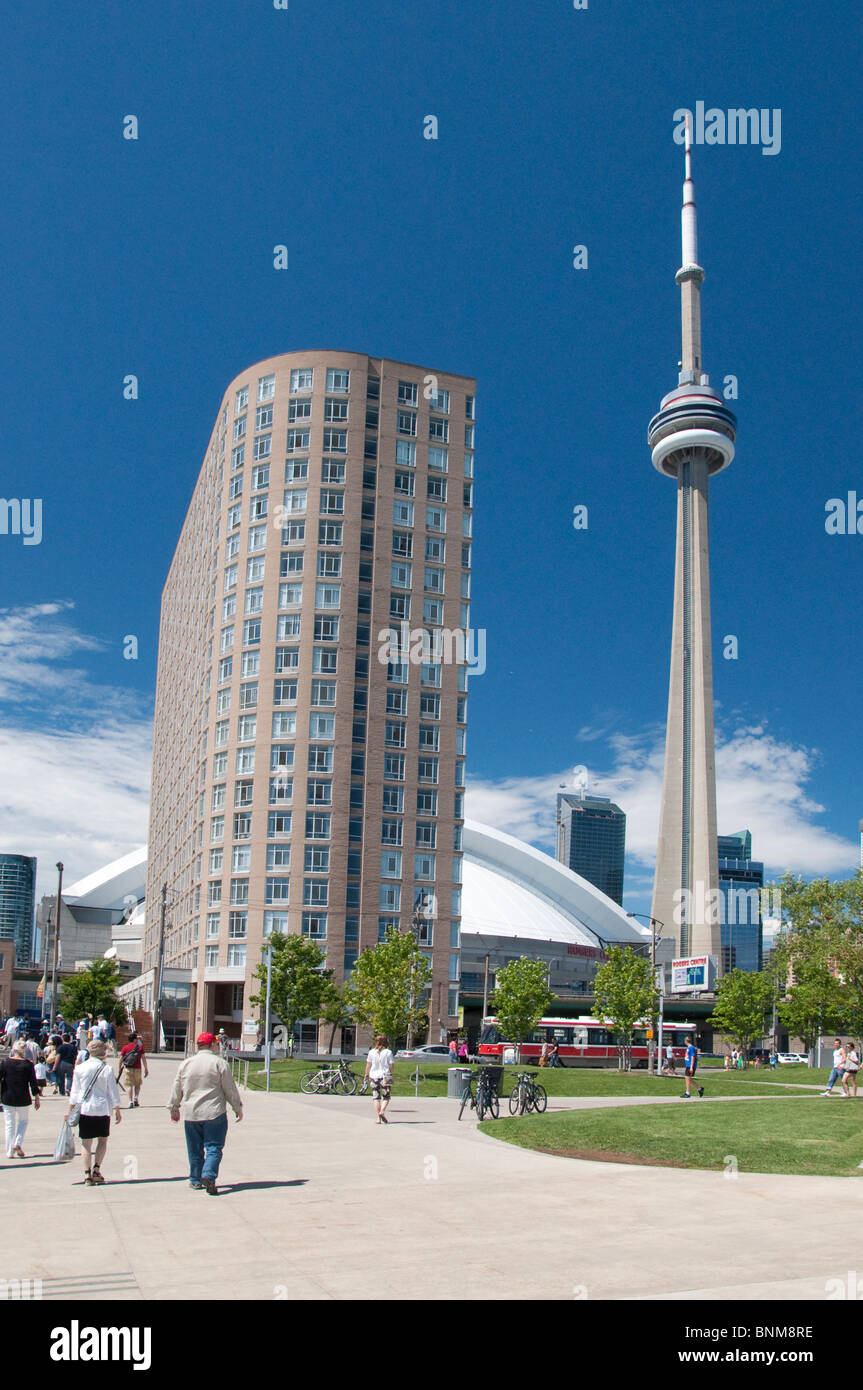 A view of the CN Tower from Harbourfront Stock Photo - Alamy