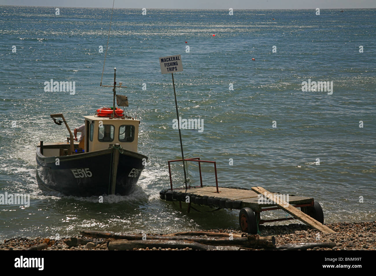 Mackerel fishing boats beer devon uk hires stock photography and