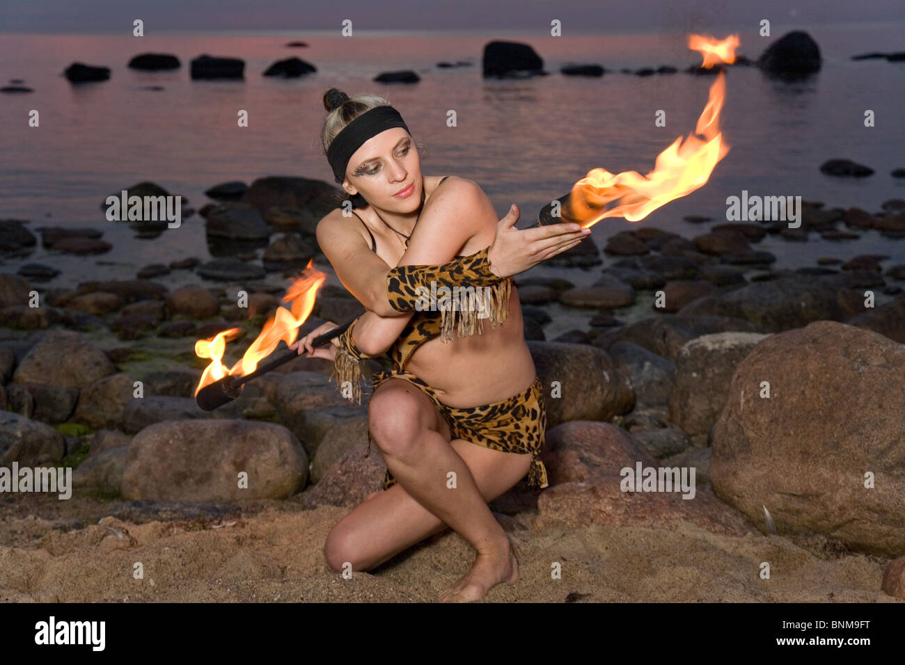 Fire Dancer Stock Photo