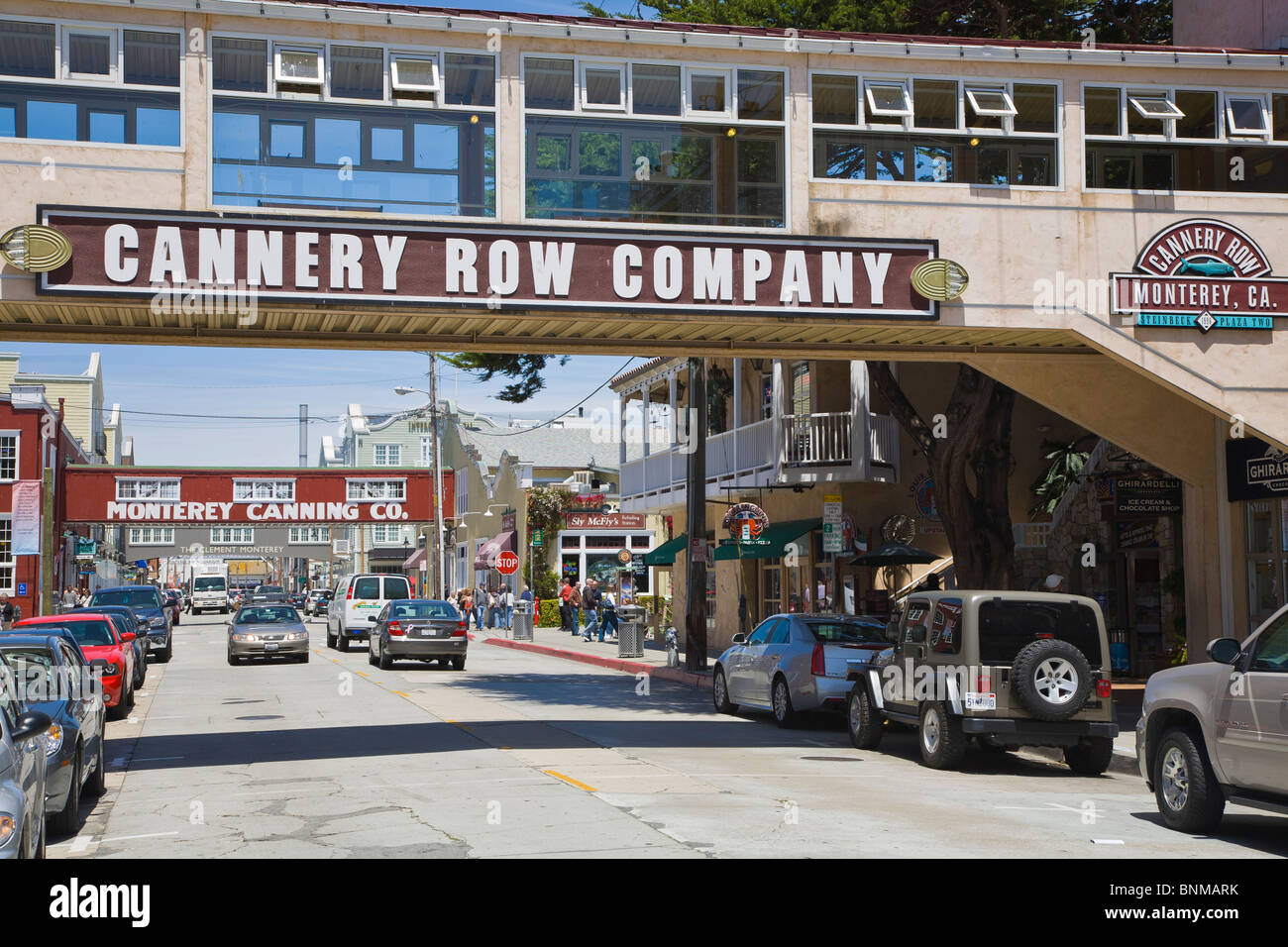 Historic Cannery Row shopping, restaurant and entertainment area in Monterey California Stock Photo