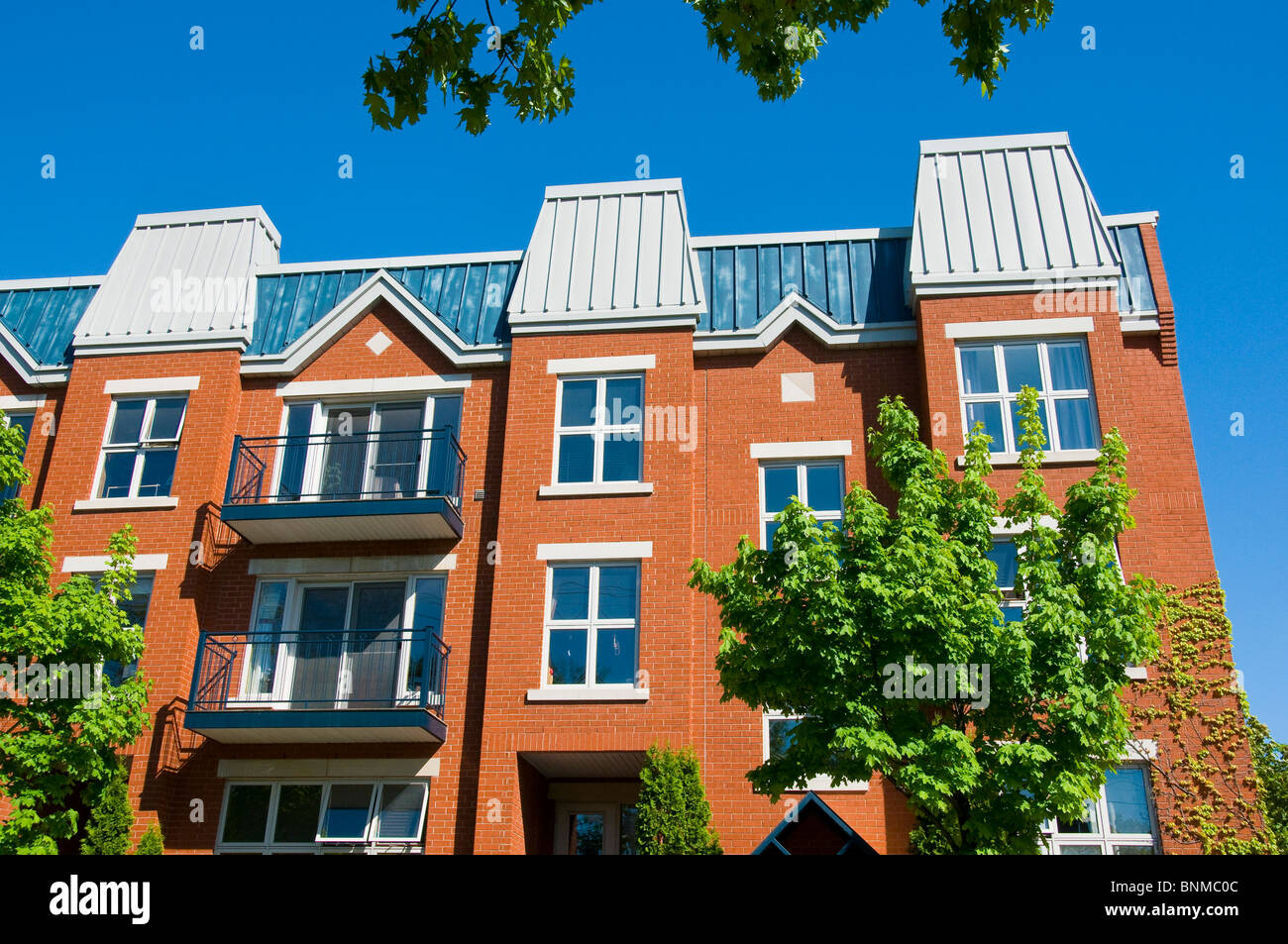 New condominium buildings Plateau Mont Royal Montreal Canada Stock