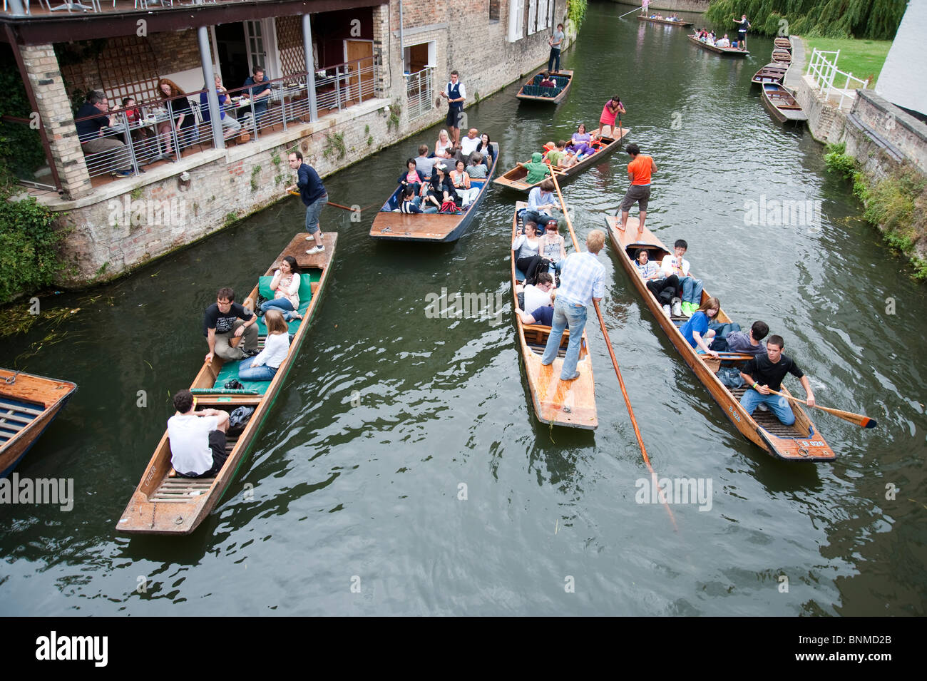 Punting on the river Cam, Cambridge Stock Photo