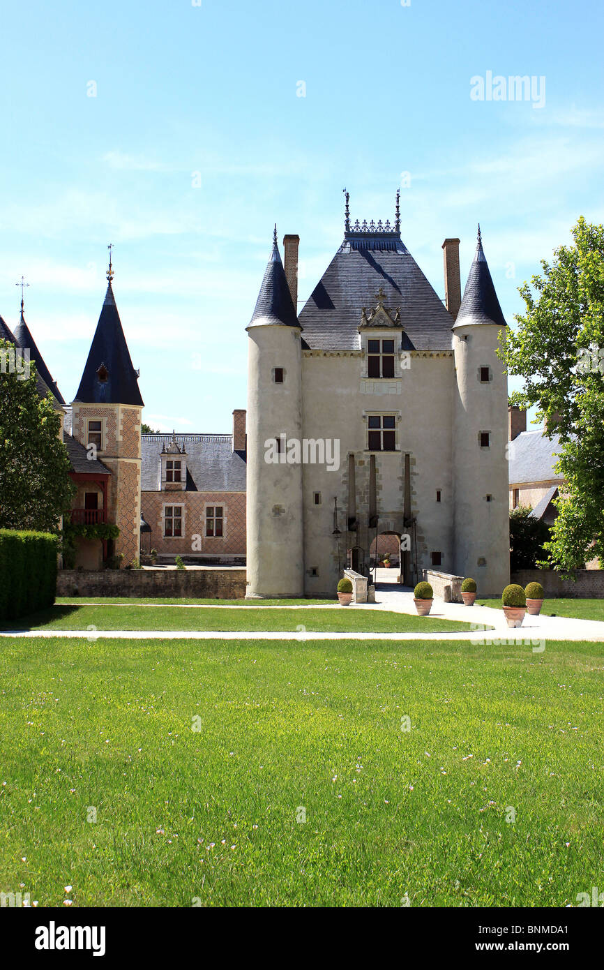 Photo Chamerolles Castle with its park and its drawbridge Stock Photo
