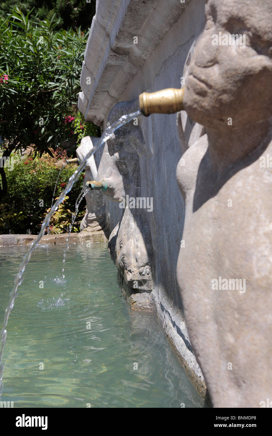 A fountain in the Plaza Nueva in Granada Andalucia Spain Europe Stock Photo