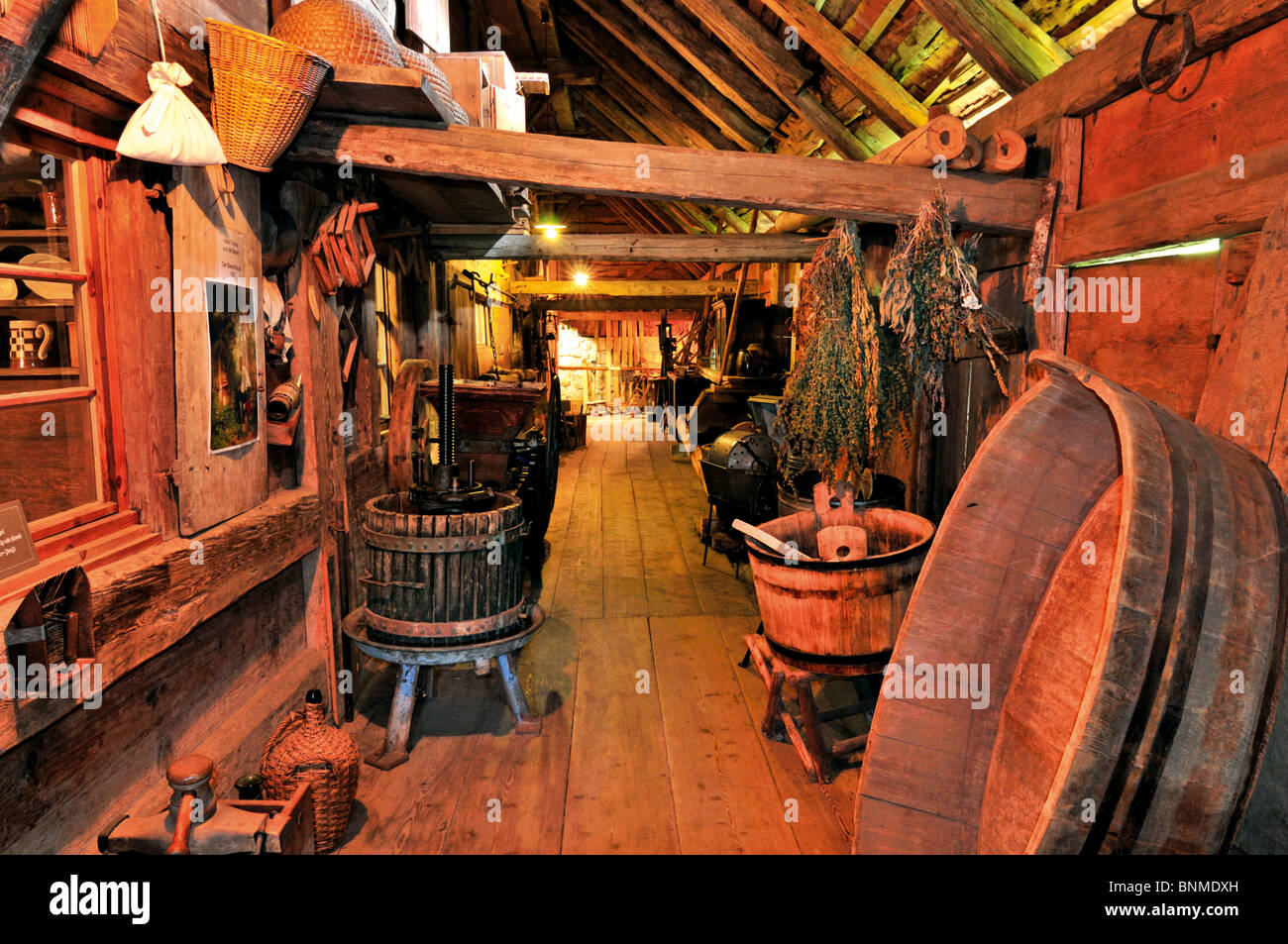 Germany, Black Forest: Interior of the typical farmers house and nowadays ethnographic museum 'Resenhof' Stock Photo